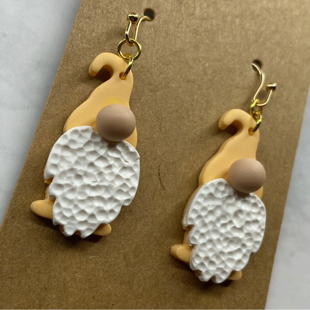 Handmade Earrings - Creamy Yellow Gnomies